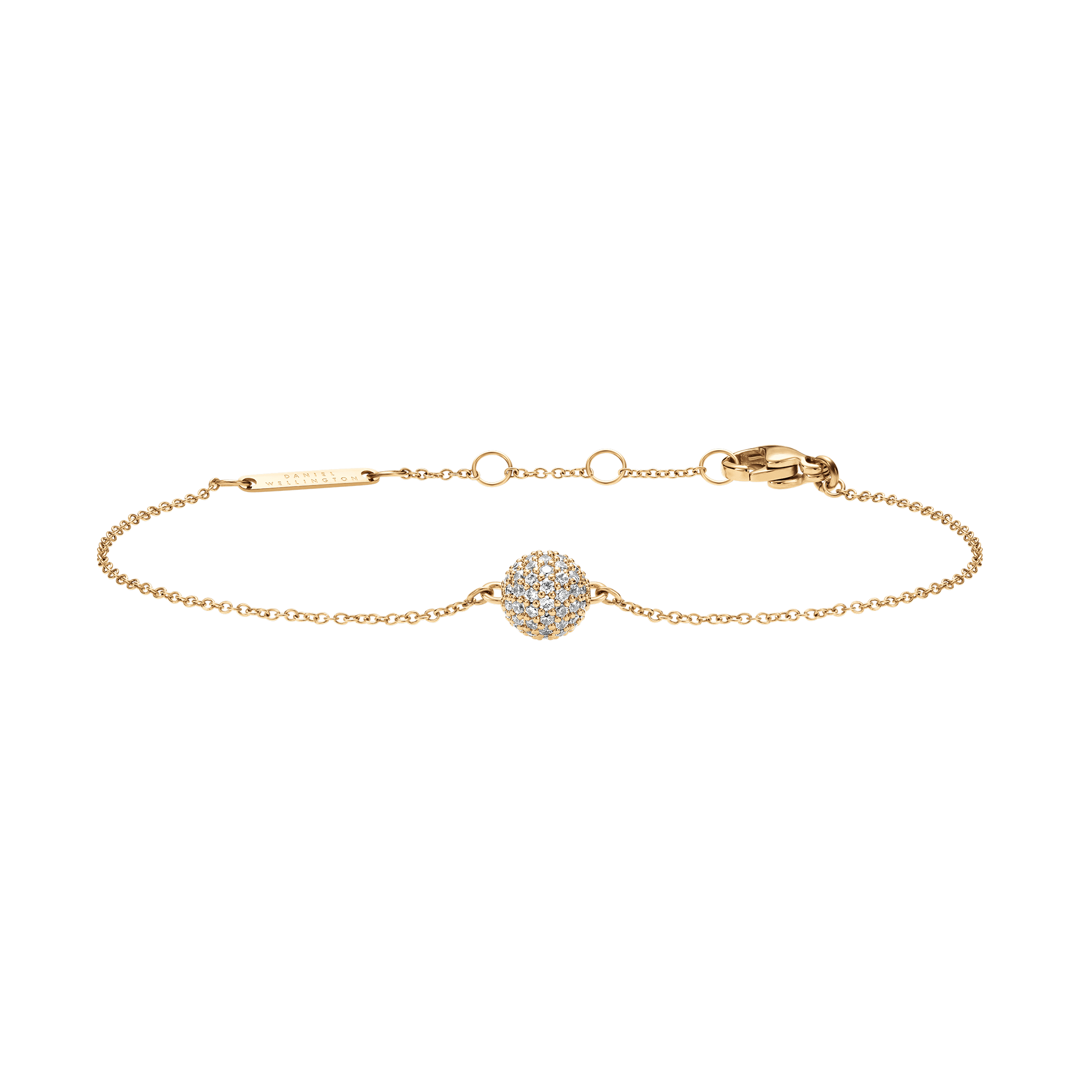 Pavé Crystal Pendant Bracelet Gold