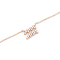 Crystal Zodiac Chain Necklace Rose Gold