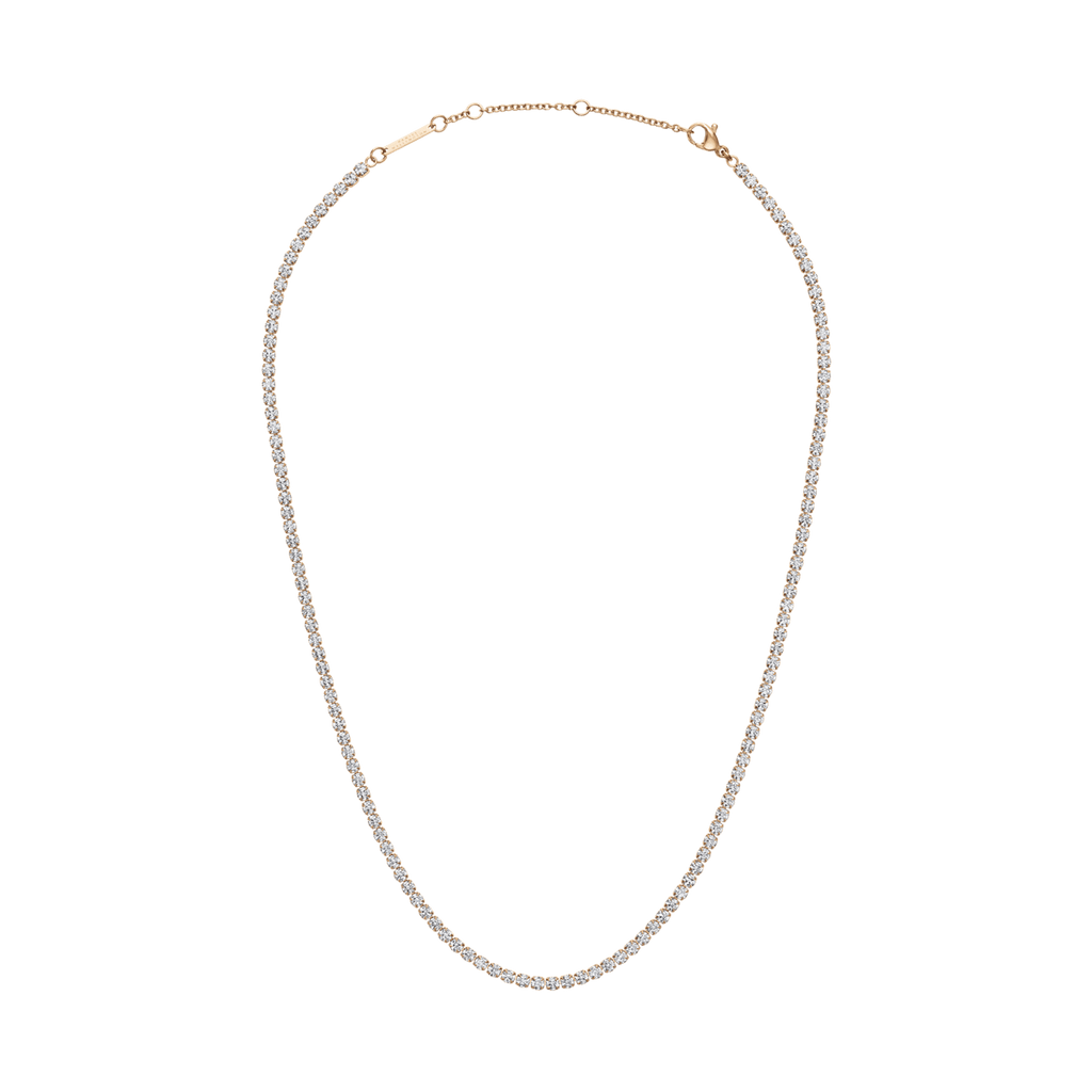 Classic Tennis Necklace Rose Gold