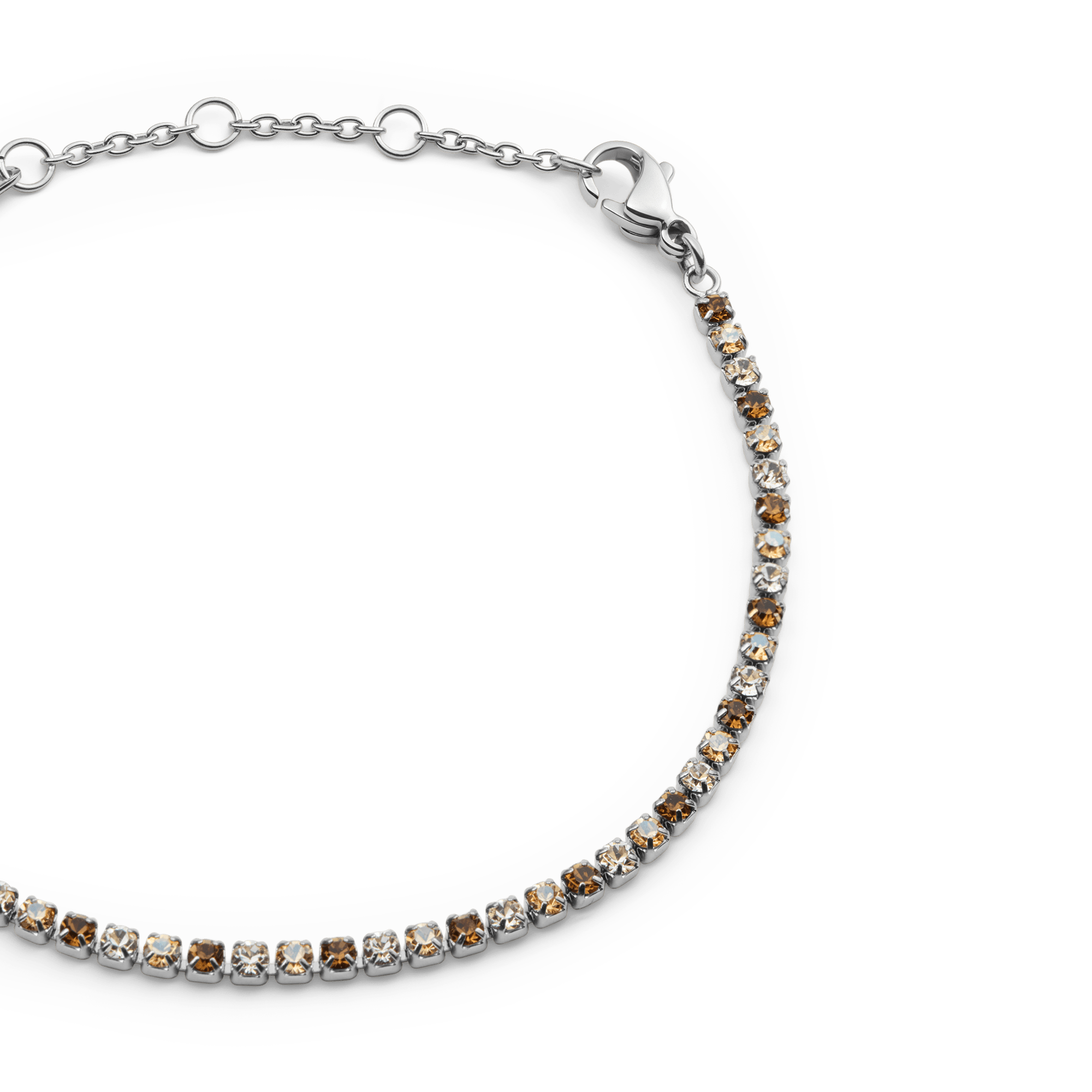 Classic Tennis Bracelet Honey Combo Silver