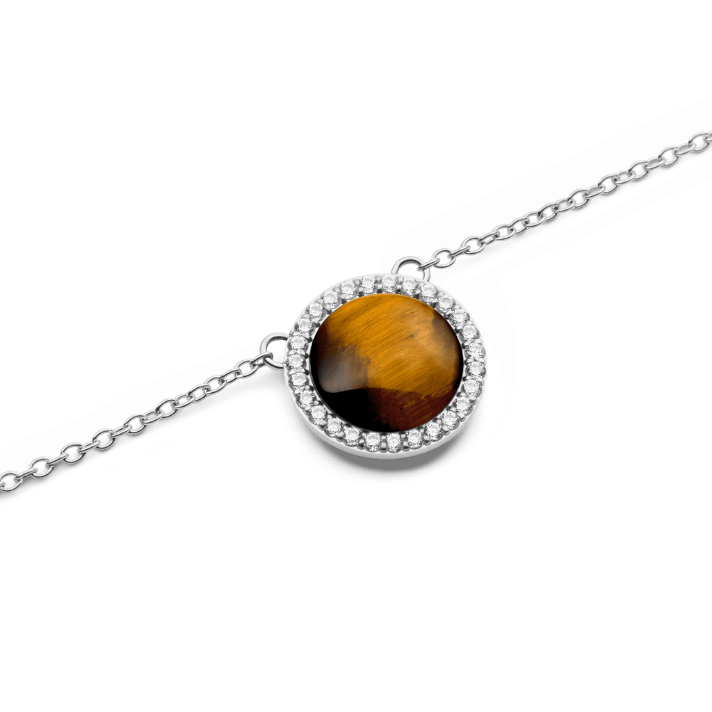 Audrey Necklace Tiger Eye Silver