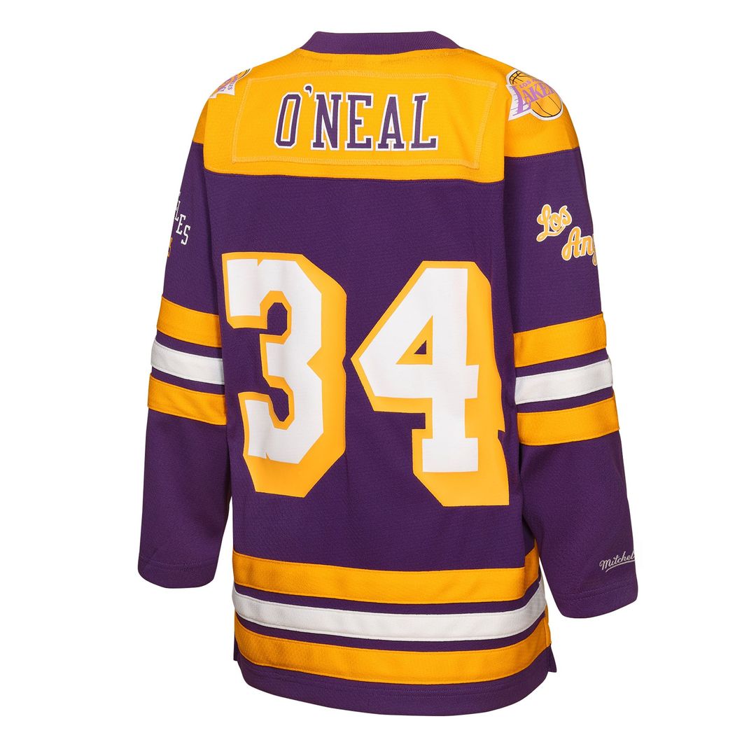Shaquille O'Neal Los Angeles Lakers Mitchell & Ness Youth Maxxed Out 2.0 Fashion Hockey Jersey - Purple