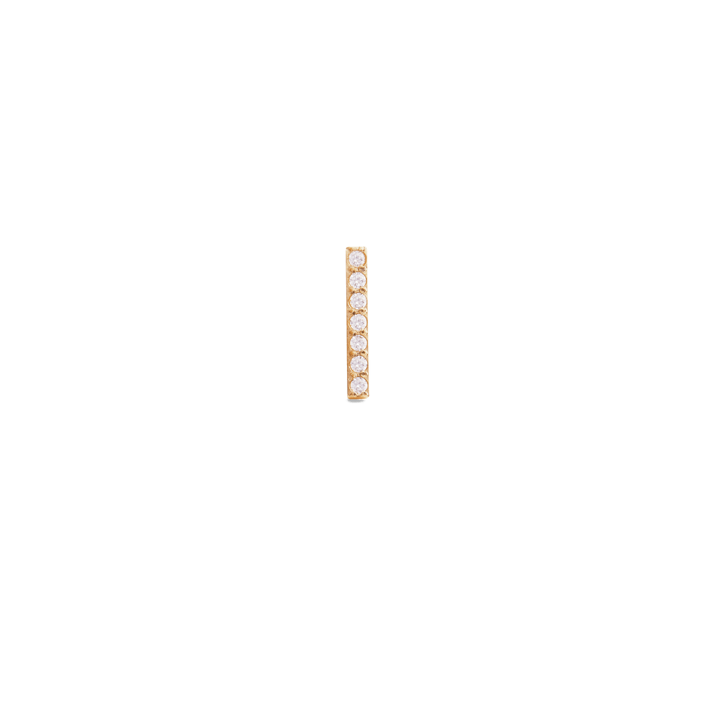 Crystal Bar Stud Gold