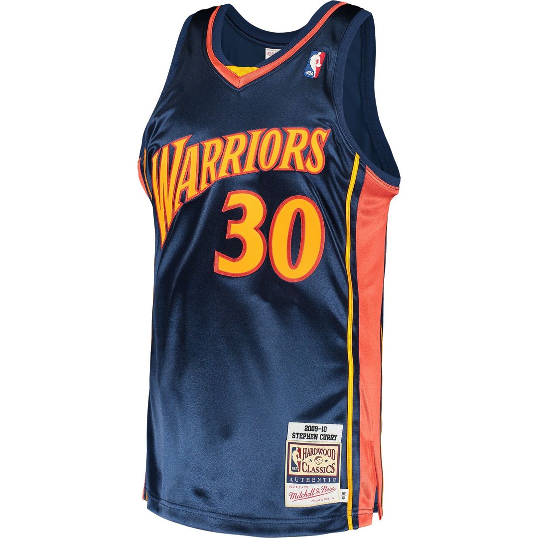 Stephen Curry Golden State Warriors Mitchell & Ness 2009/10 Hardwood Classics Authentic Jersey - Navy