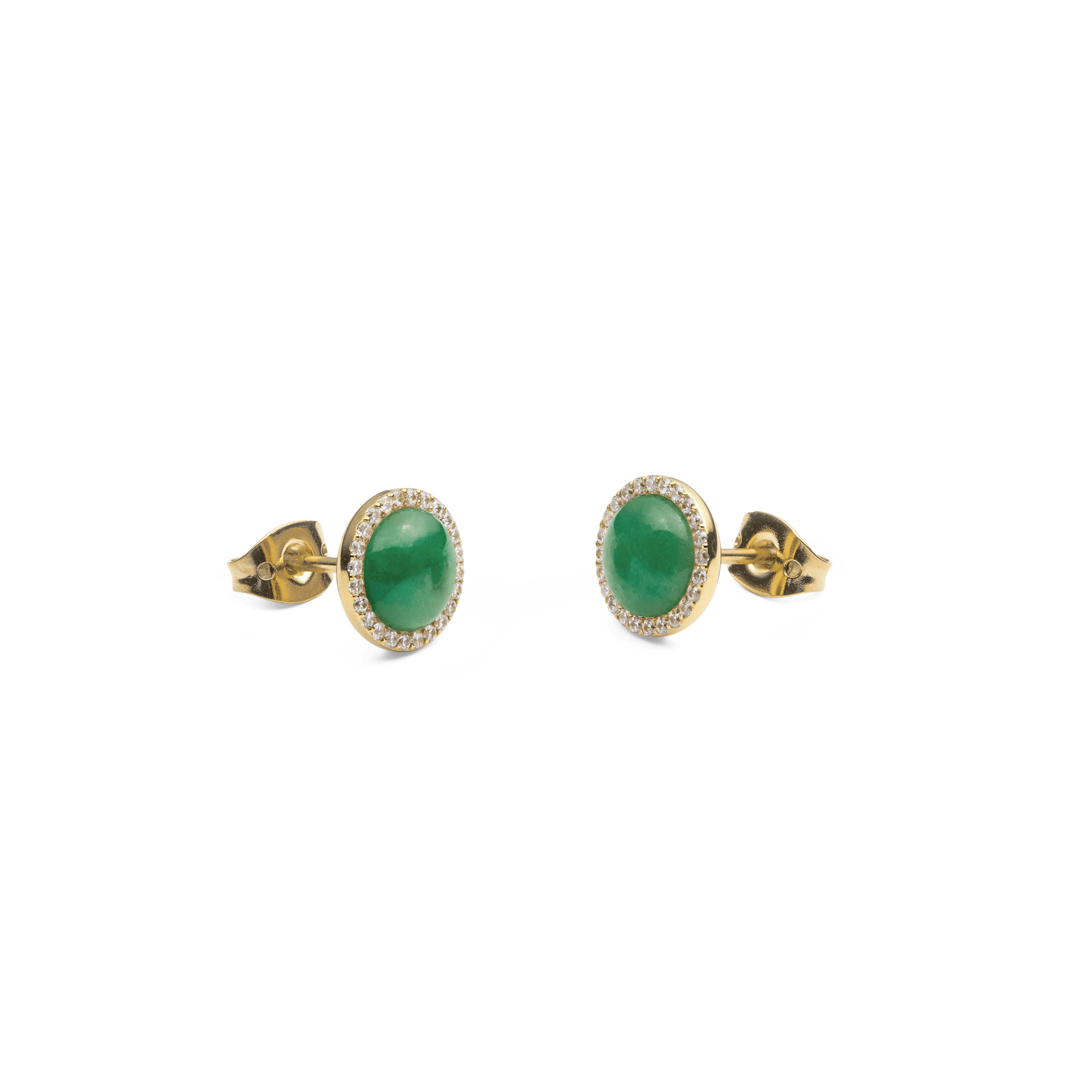 Audrey Earrings Jade Gold