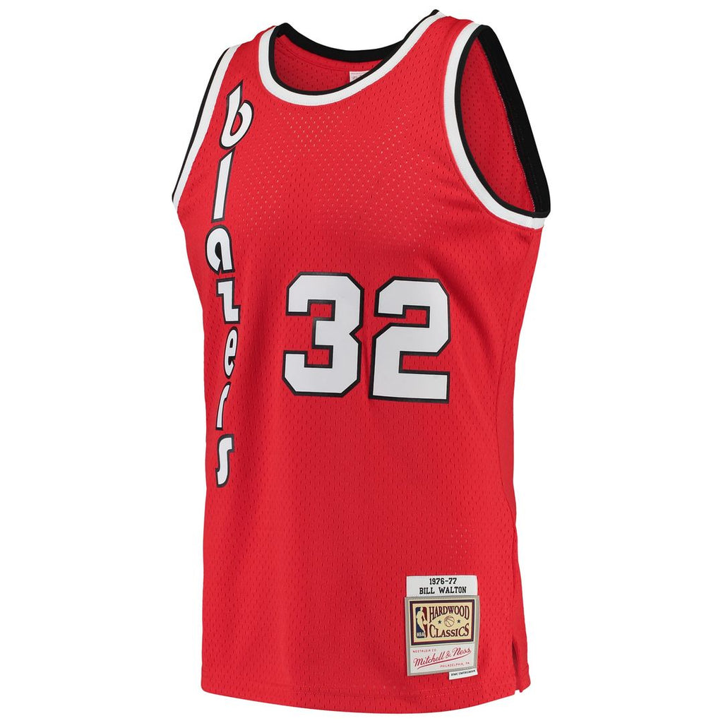 Bill Walton Portland Trail Blazers Mitchell & Ness 1976/77 Hardwood Classics Swingman Jersey - Red