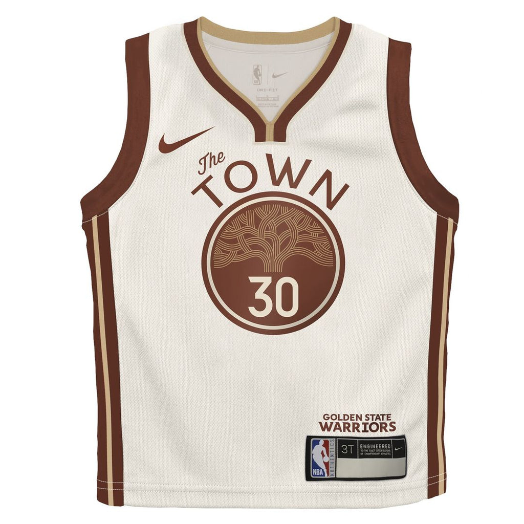 Stephen Curry Golden State Warriors Nike Preschool 2025/26 City Edition Swingman Jersey - Tan
