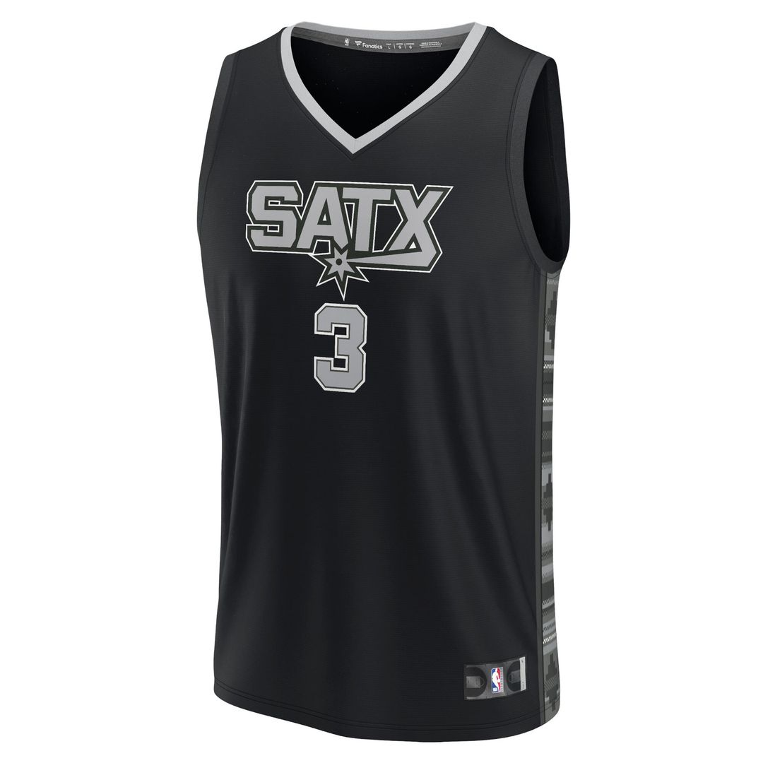 Keldon Johnson San Antonio Spurs Fanatics Fast Break Replica Player Jersey - Statement Edition - Black