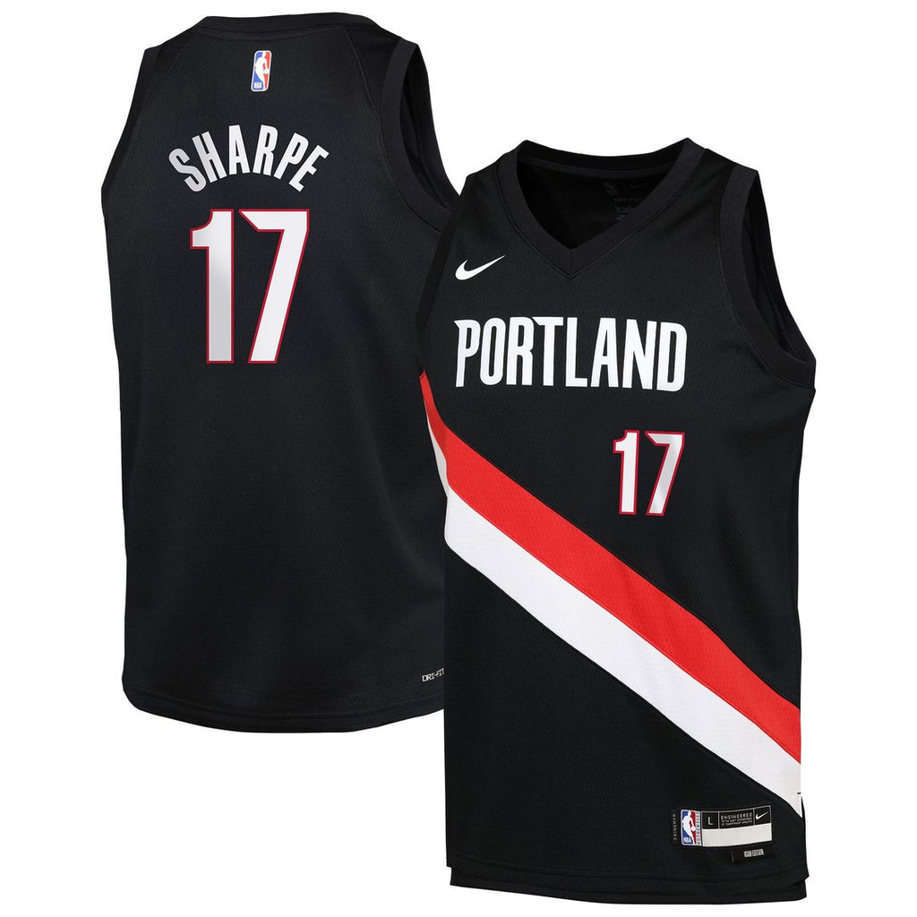 Shaedon Sharpe Portland Trail Blazers Nike Youth Icon Edition Swingman Jersey - Black