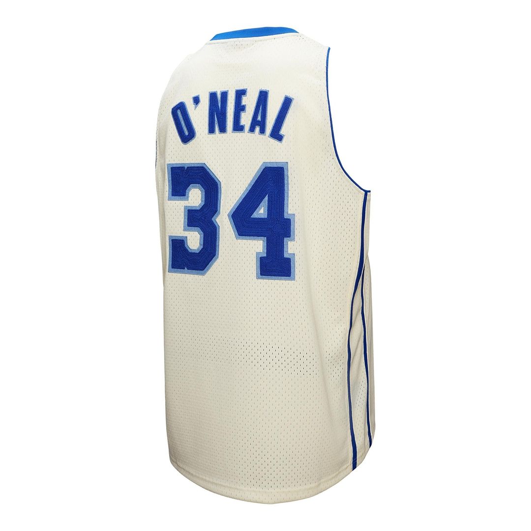 Shaquille O'Neal Los Angeles Lakers Mitchell & Ness Chainstitch Swingman Jersey - Cream