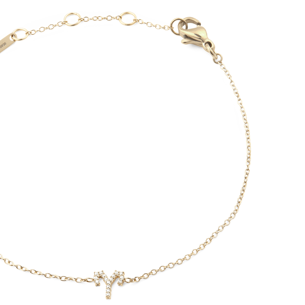 Crystal Zodiac Chain Bracelet Gold