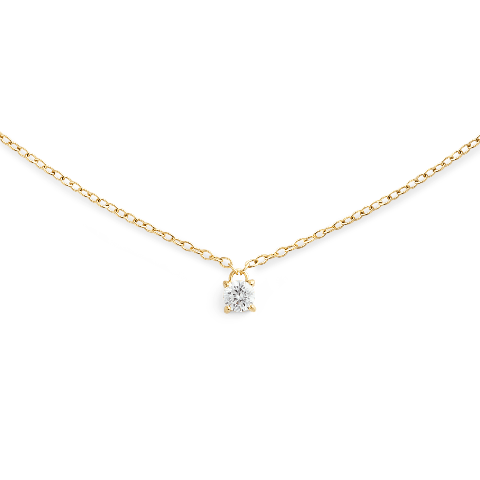 Mirelle Solitaire Necklace Gold