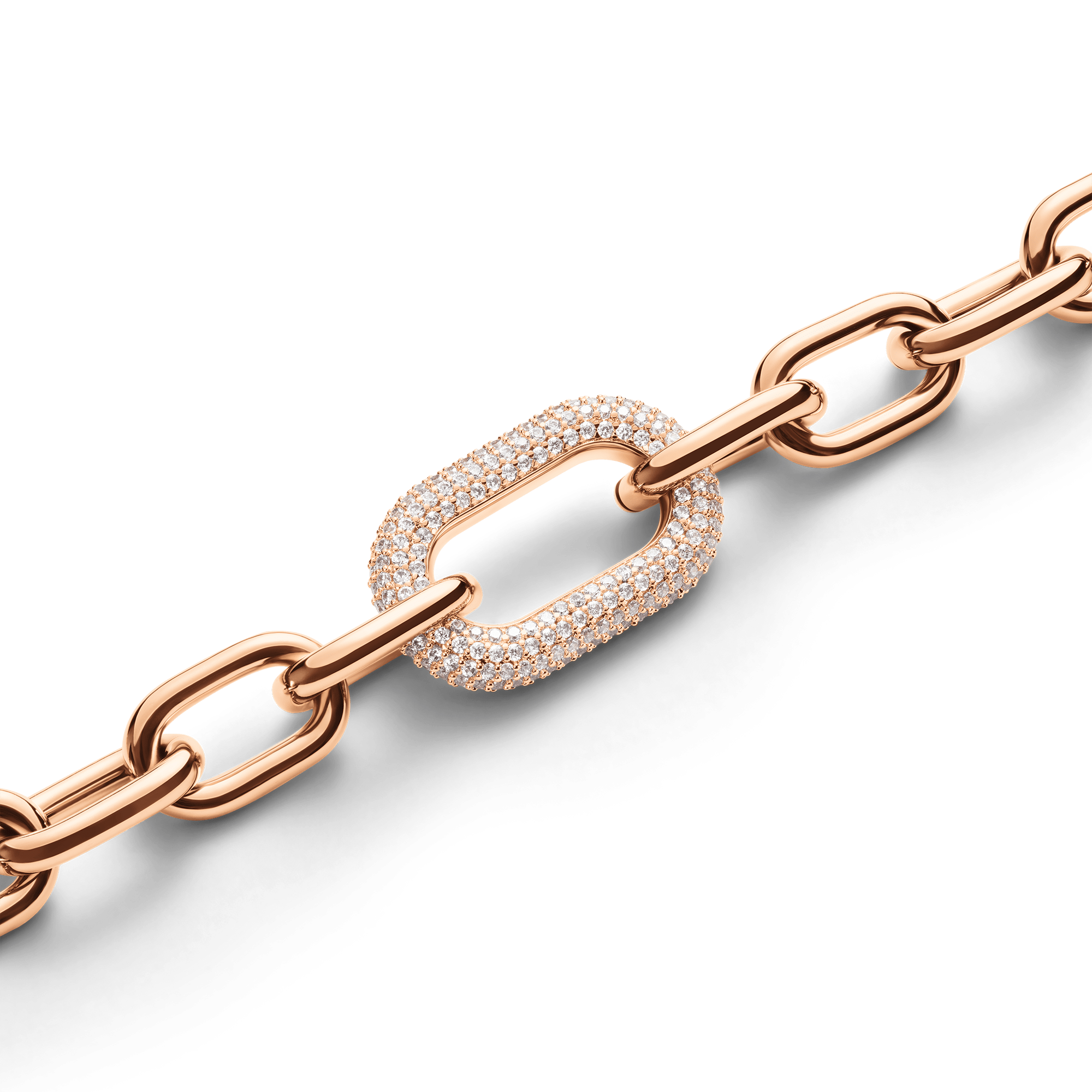 Crystal Link Necklace Rose Gold