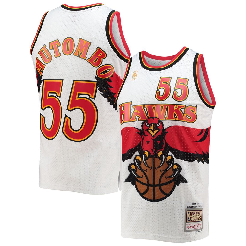 Dikembe Mutombo Atlanta Hawks Mitchell & Ness 1996/97 Hardwood Classics Swingman Jersey - White