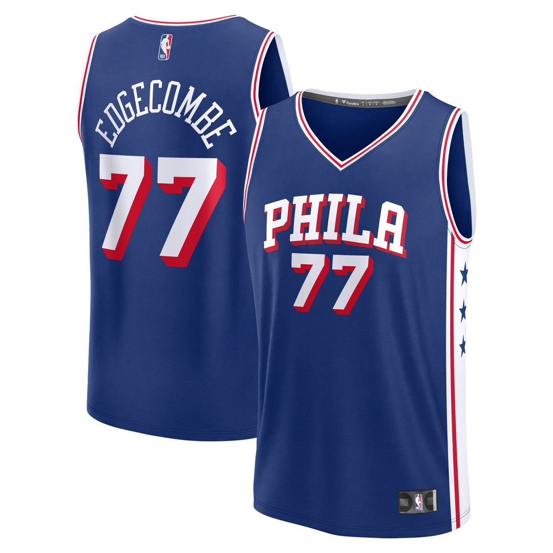 V. J. Edgecombe Philadelphia 76ers Fanatics Youth 2025 NBA Draft First Round Pick Fast Break Replica Jersey - Icon Edition - Royal