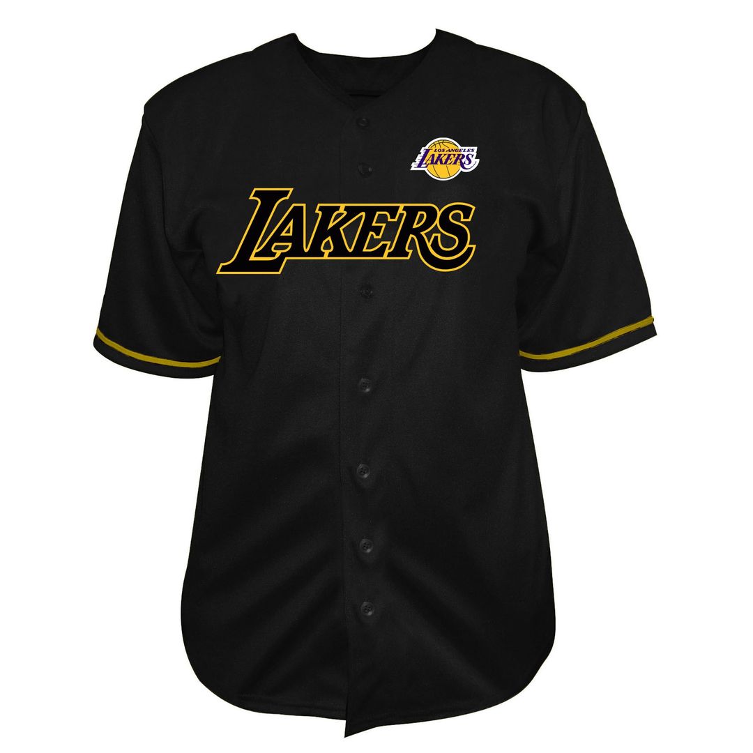 Los Angeles Lakers Fanatics Big & Tall Pop Full-Button Jersey - Black