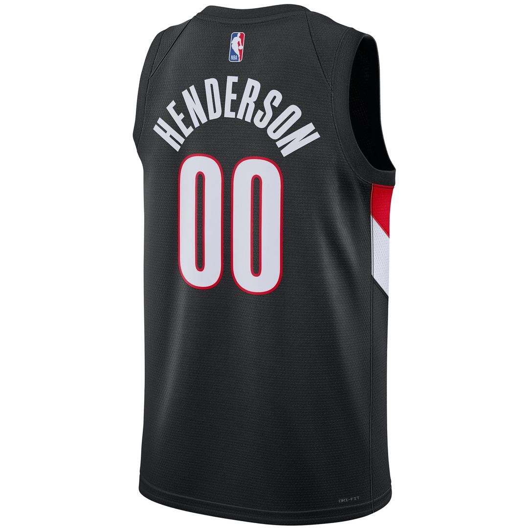 Scoot Henderson Portland Trail Blazers Nike Unisex Swingman Jersey - Icon Edition - Black