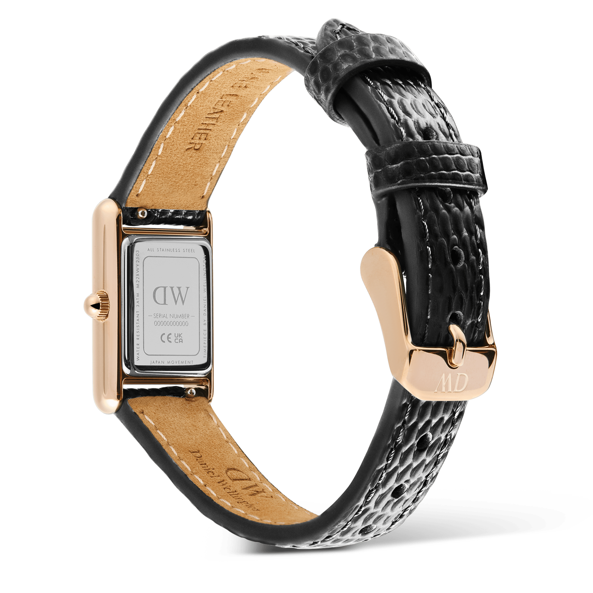 Bound Mini Black Lizard Rose Gold