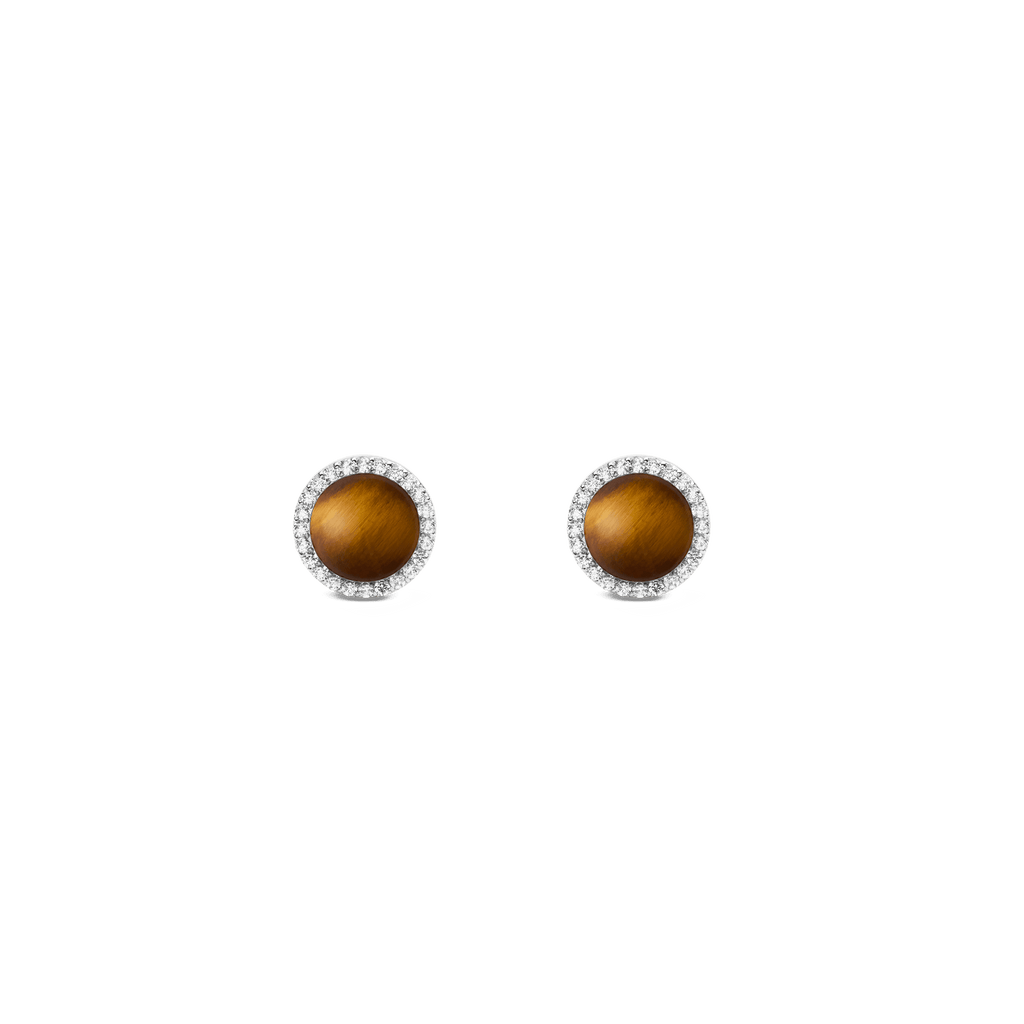 Audrey Earrings Tiger Eye Silver