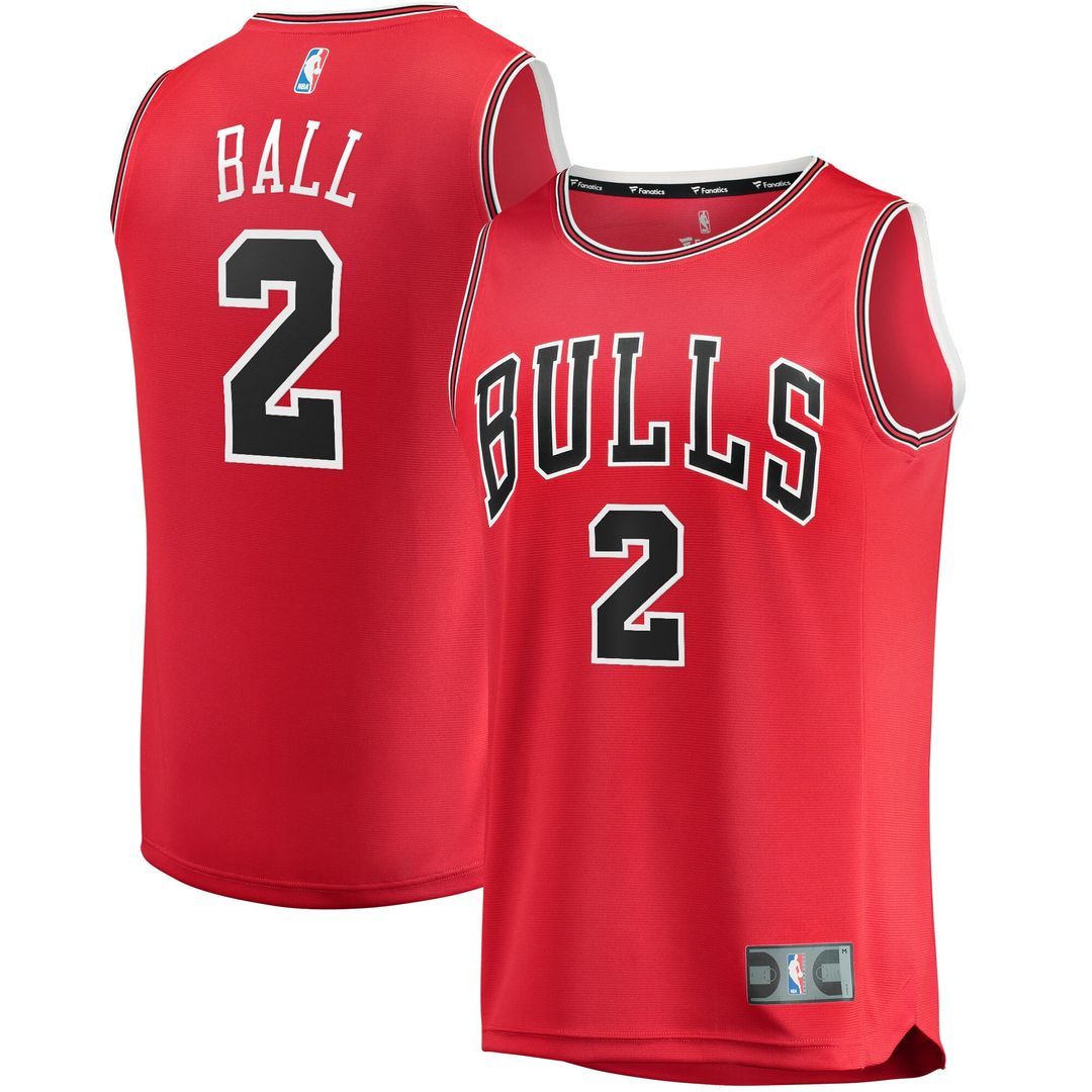 Lonzo Ball Chicago Bulls Fanatics Youth Fast Break Road Replica Jersey - Icon Edition - Red