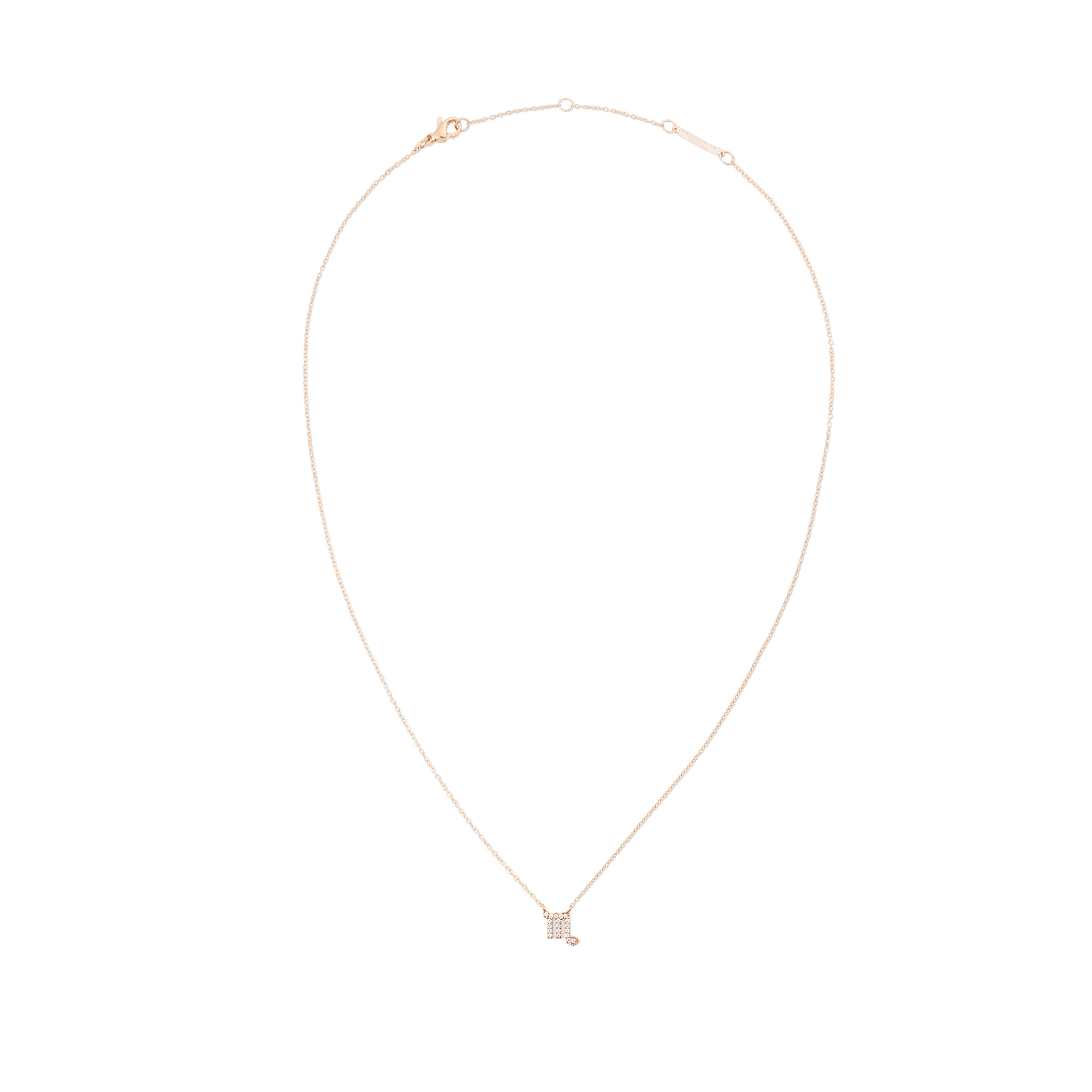 Crystal Zodiac Chain Necklace Rose Gold