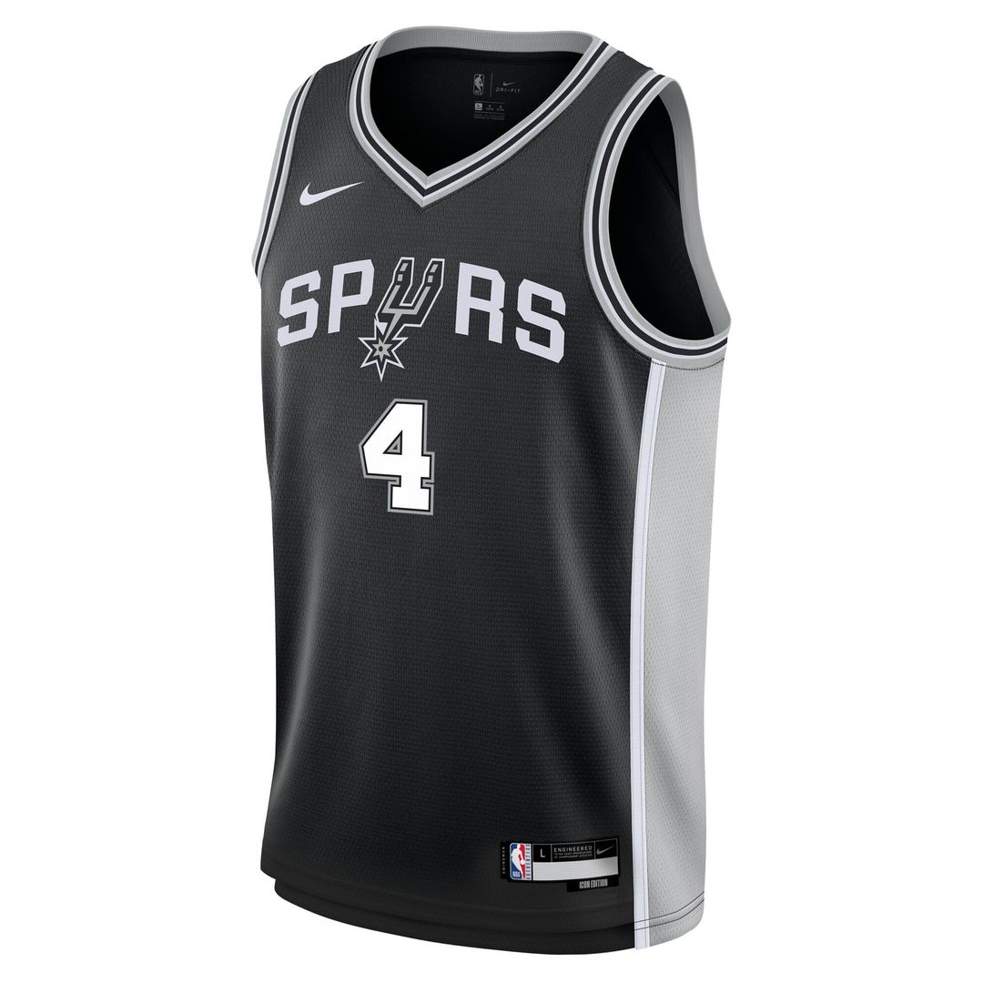 De'Aaron Fox San Antonio Spurs Nike Youth Swingman Jersey - Icon Edition - Black