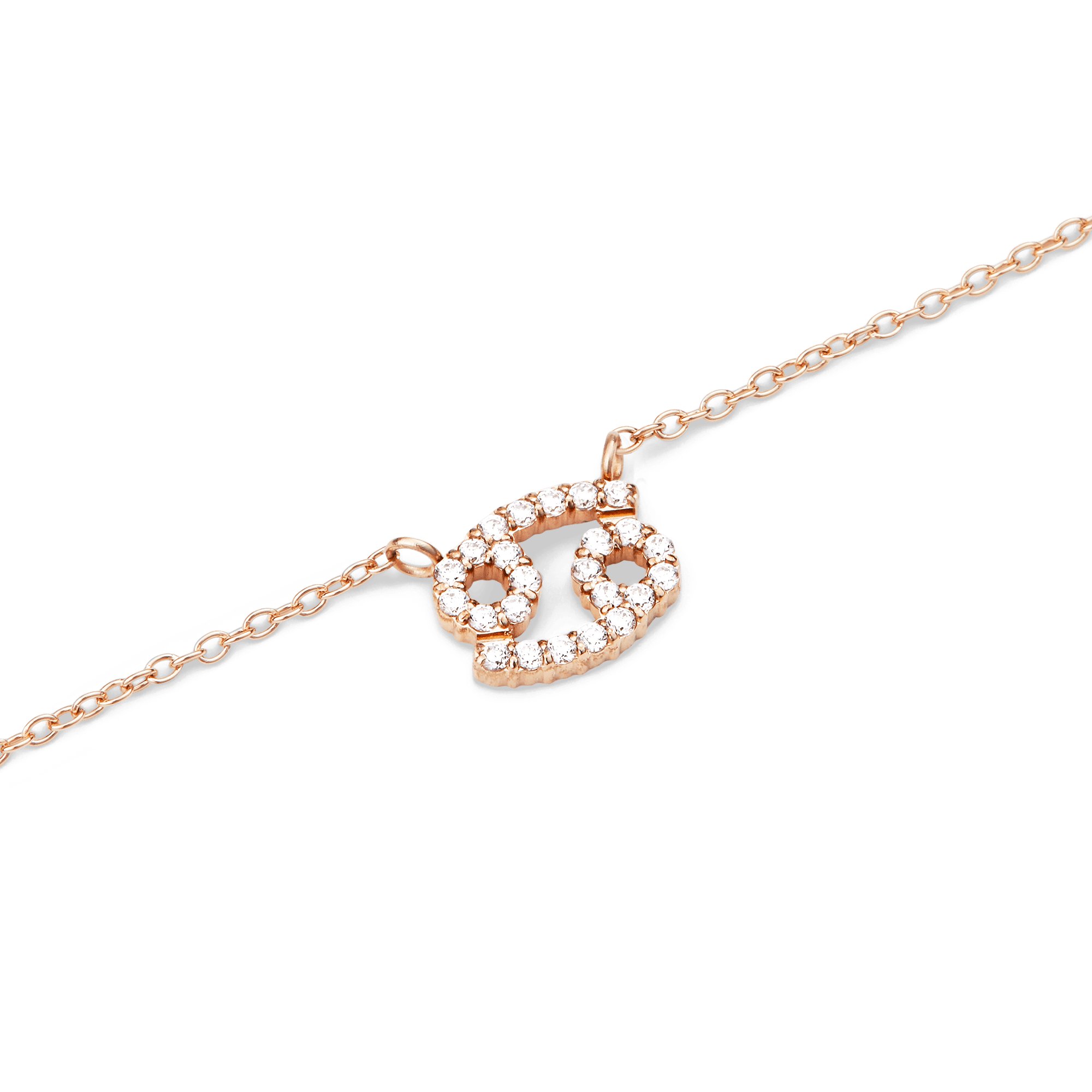 Crystal Zodiac Chain Necklace Rose Gold