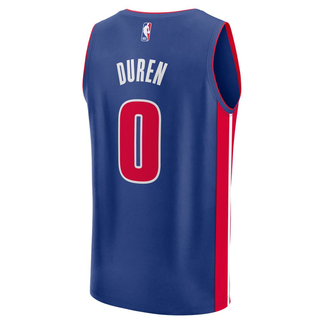 Jalen Duren Detroit Pistons Fanatics Fast Break Replica Jersey - Icon Edition - Blue