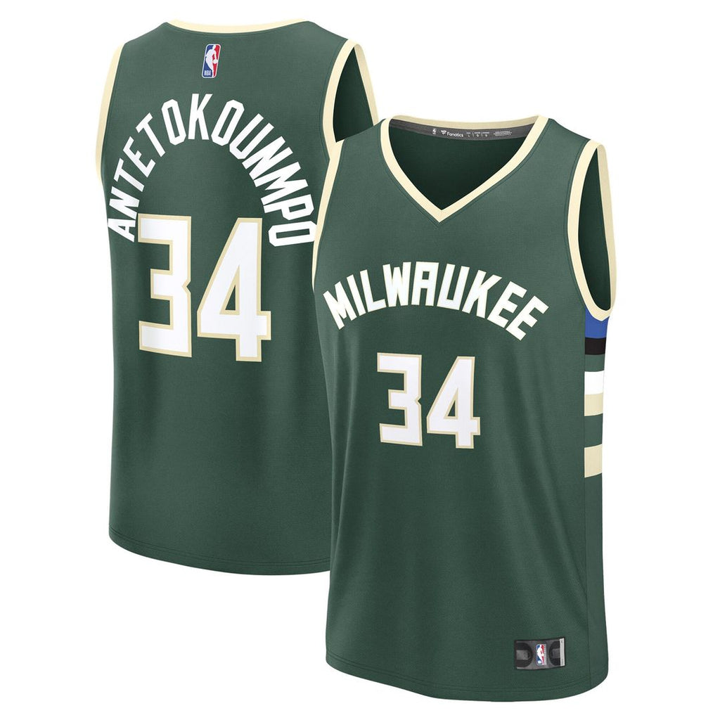 Giannis Antetokounmpo Milwaukee Bucks Fanatics Fast Break Replica Player Jersey - Icon Edition - Hunter Green