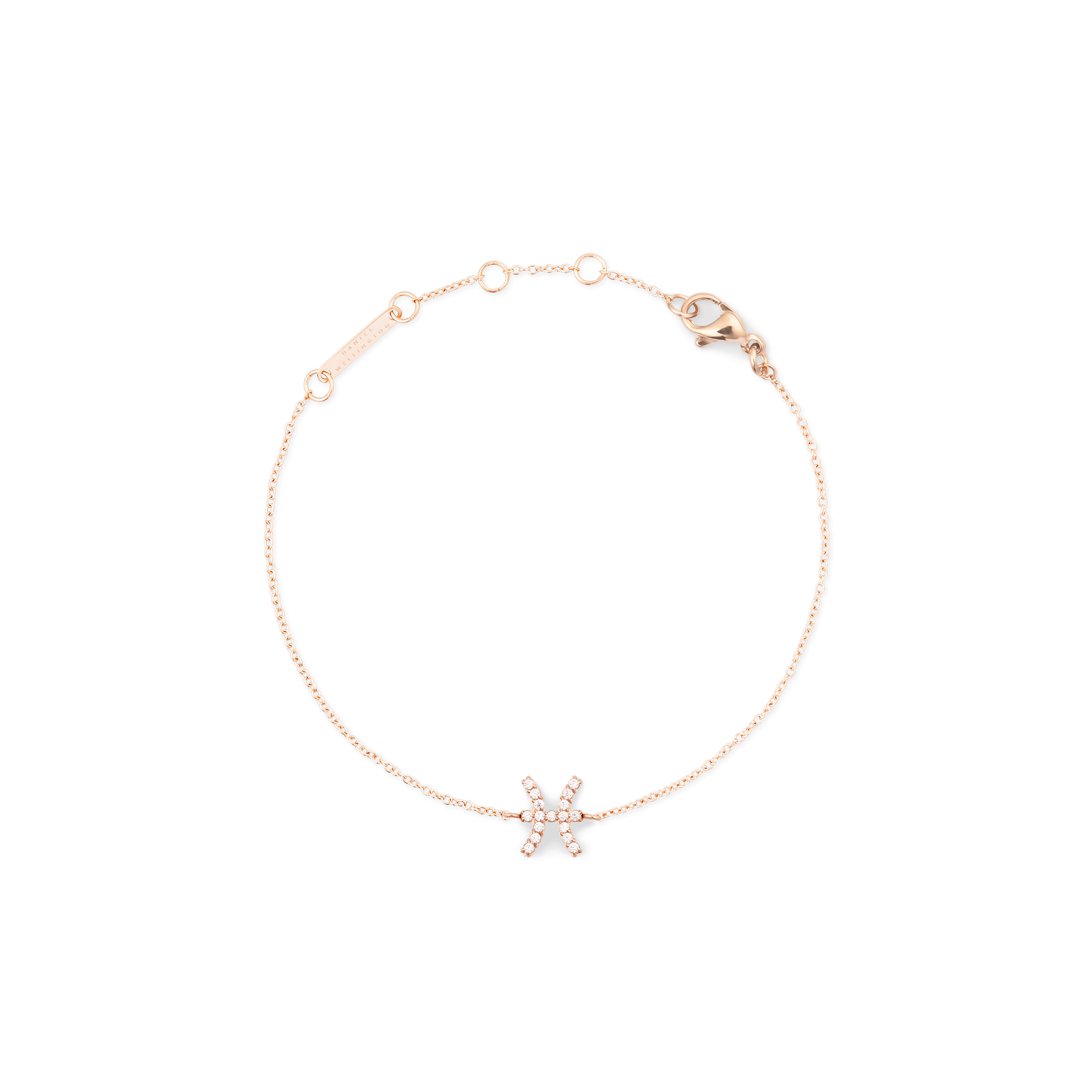Crystal Zodiac Chain Bracelet Rose Gold