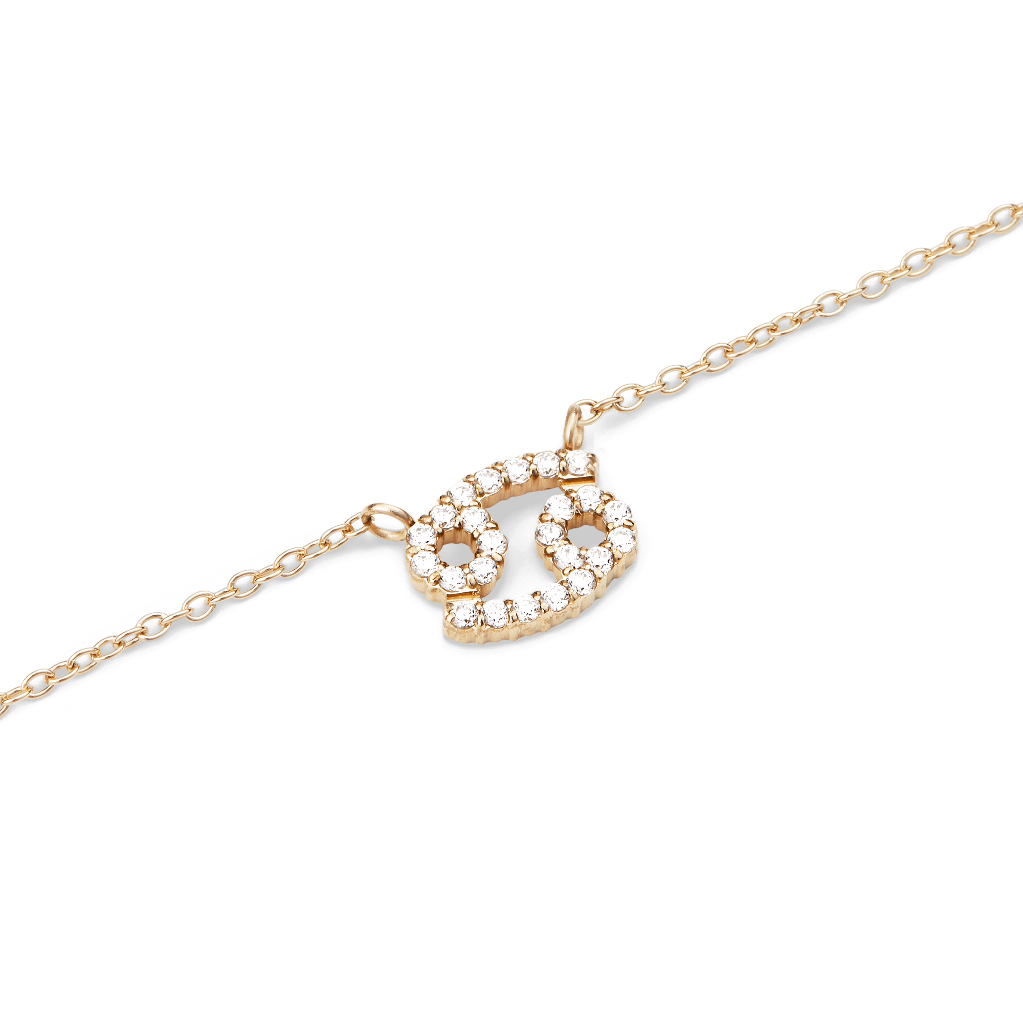 Crystal Zodiac Chain Necklace Gold