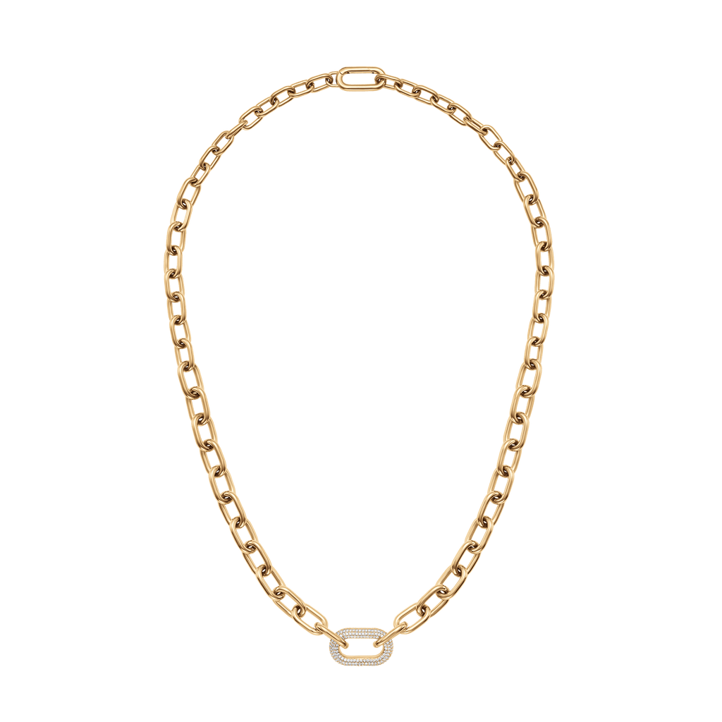 Crystal Link Necklace Gold