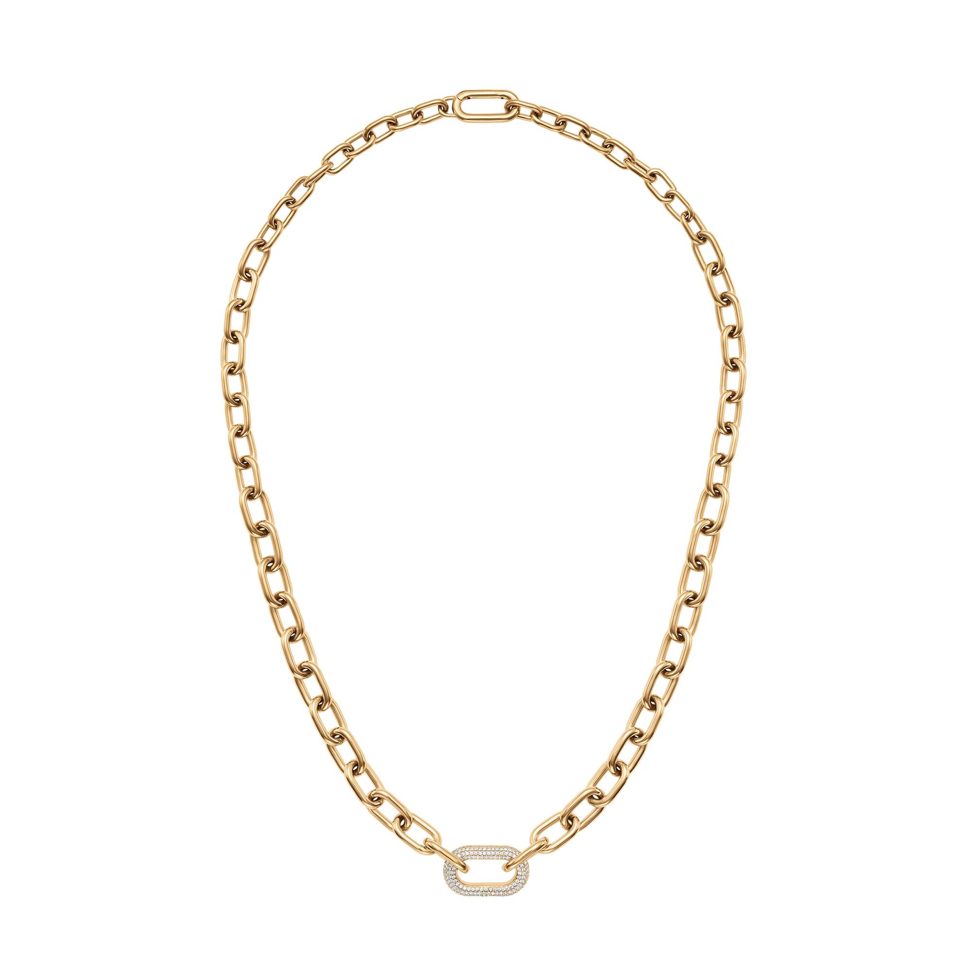 Crystal Link Necklace Gold