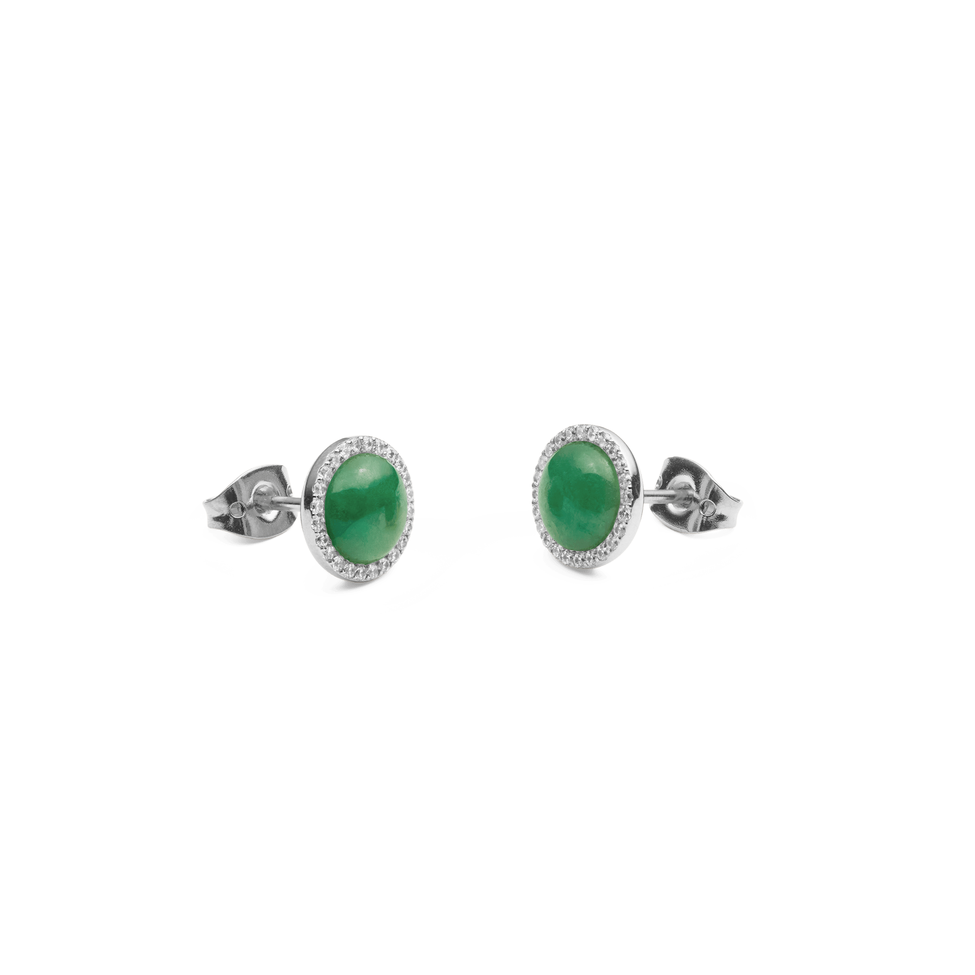 Audrey Earrings Jade Silver