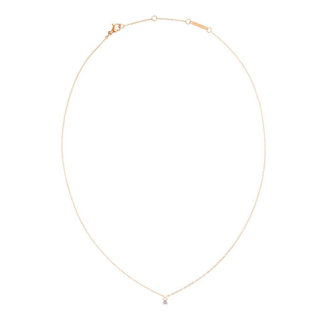 Mirelle Solitaire Necklace Rose Gold