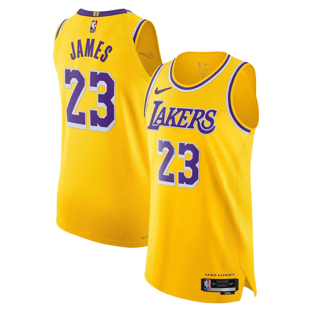 LeBron James Los Angeles Lakers Nike Authentic Jersey - Icon Edition - Gold