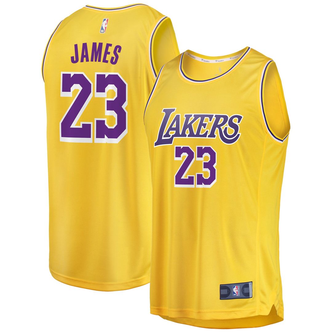 LeBron James Los Angeles Lakers Fanatics Big & Tall Fast Break Player Jersey - Gold - Icon Edition