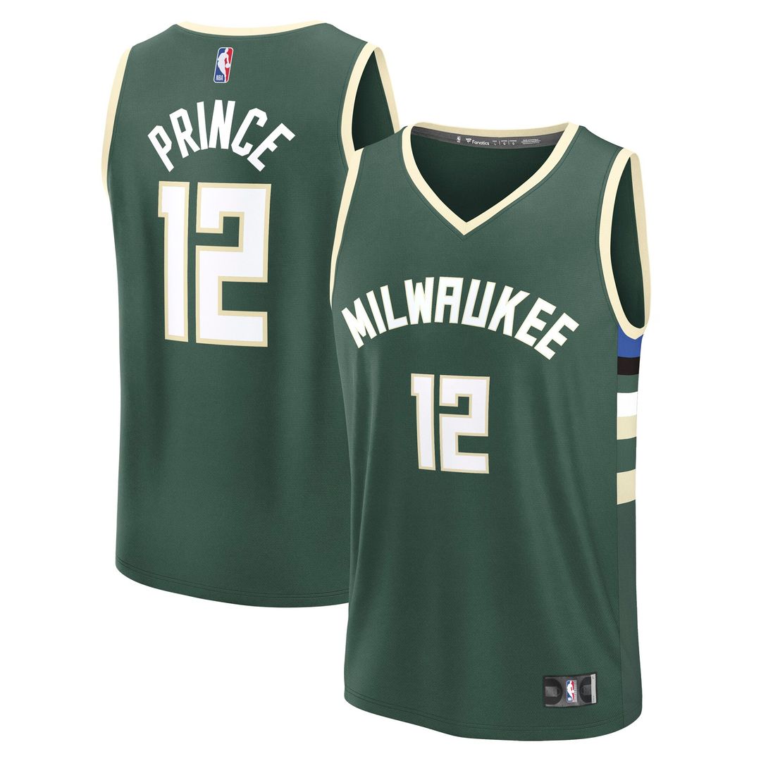 Taurean Prince Milwaukee Bucks Fanatics Fast Break Replica Player Jersey - Icon Edition - Hunter Green