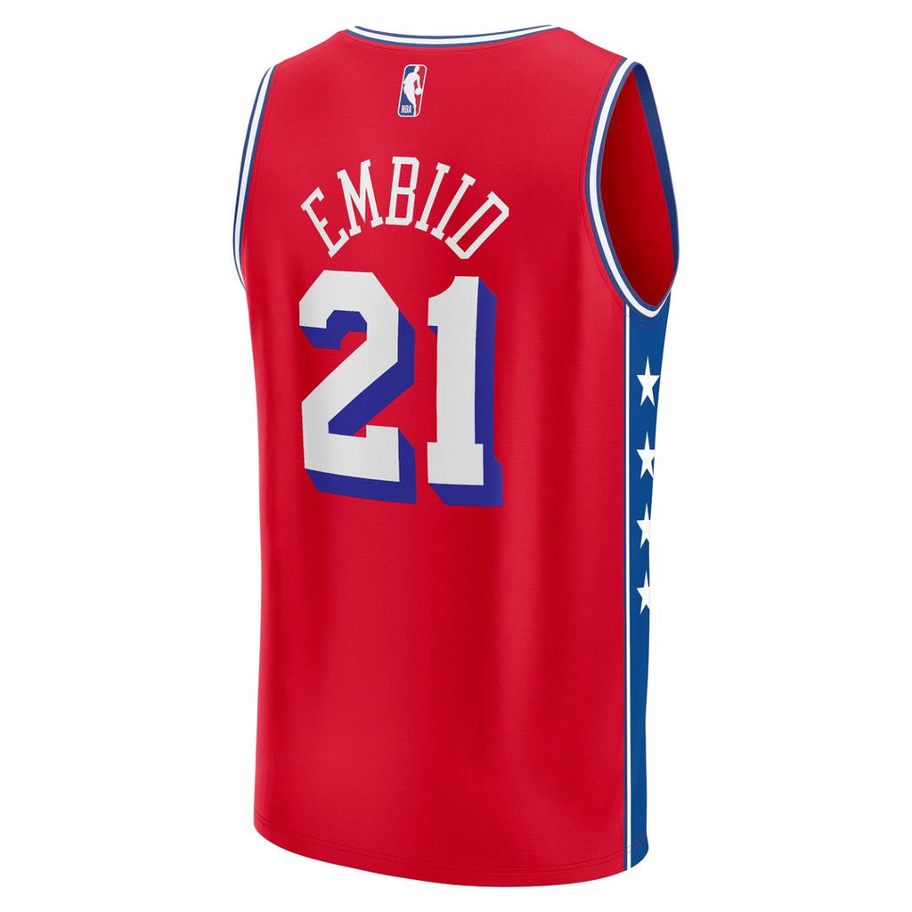 Joel Embiid Philadelphia 76ers Fanatics Fast Break Replica Player Jersey - Statement Edition - Red