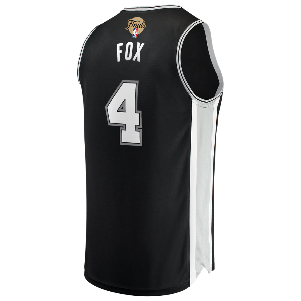De'Aaron Fox San Antonio Spurs Fanatics 2026 NBA Finals Patch Fast Break Jersey - Icon Edition - Black