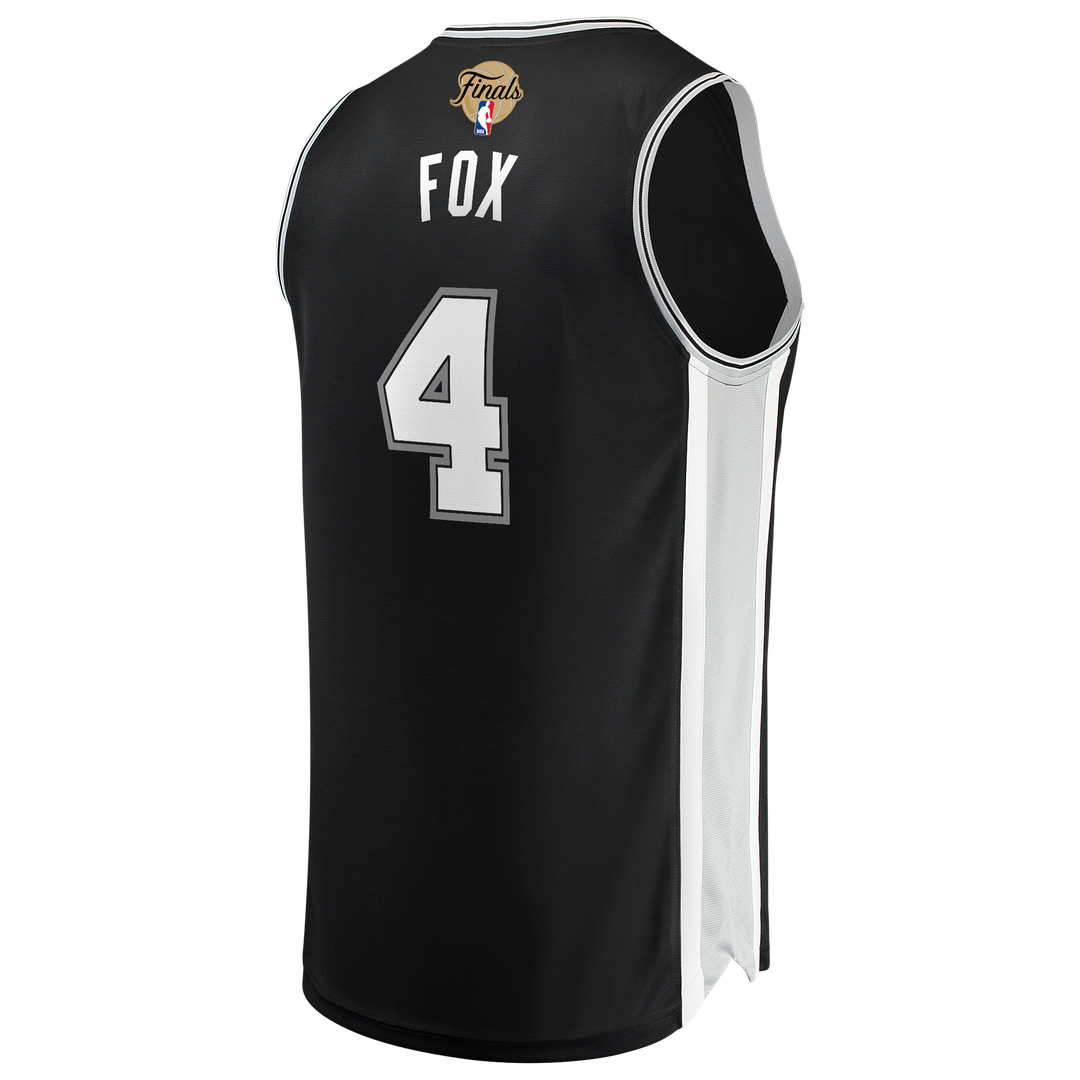 De'Aaron Fox San Antonio Spurs Fanatics 2026 NBA Finals Patch Fast Break Jersey - Icon Edition - Black