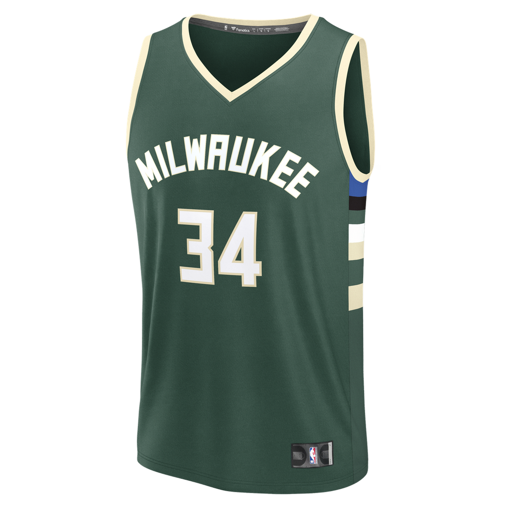 Giannis Antetokounmpo Milwaukee Bucks Fanatics Fast Break Replica Player Jersey - Icon Edition - Hunter Green