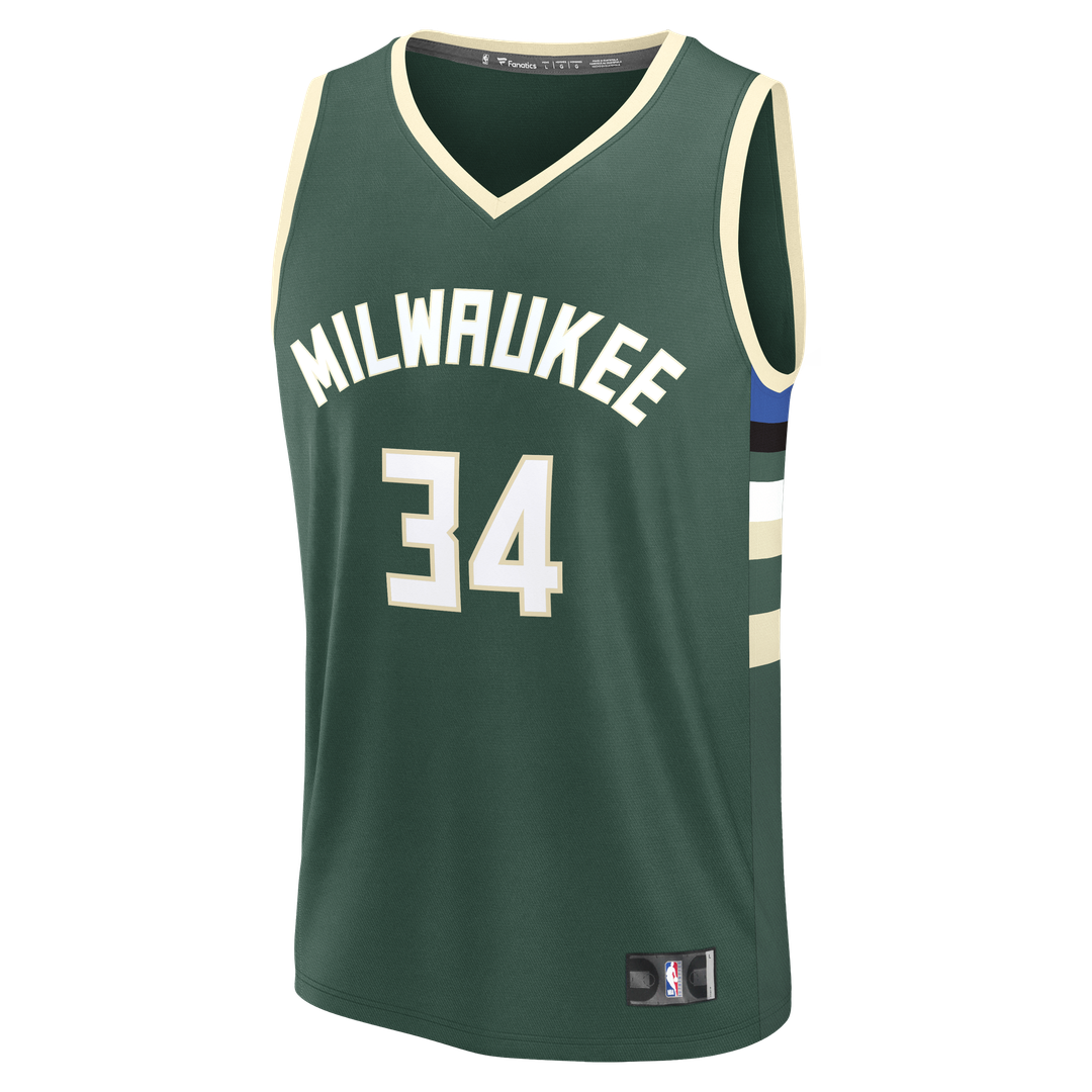 Giannis Antetokounmpo Milwaukee Bucks Fanatics Fast Break Replica Player Jersey - Icon Edition - Hunter Green