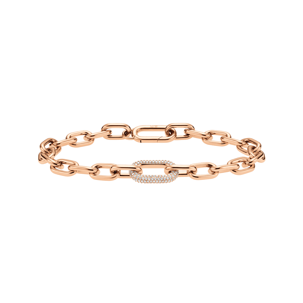 Crystal Link Bracelet Rose Gold