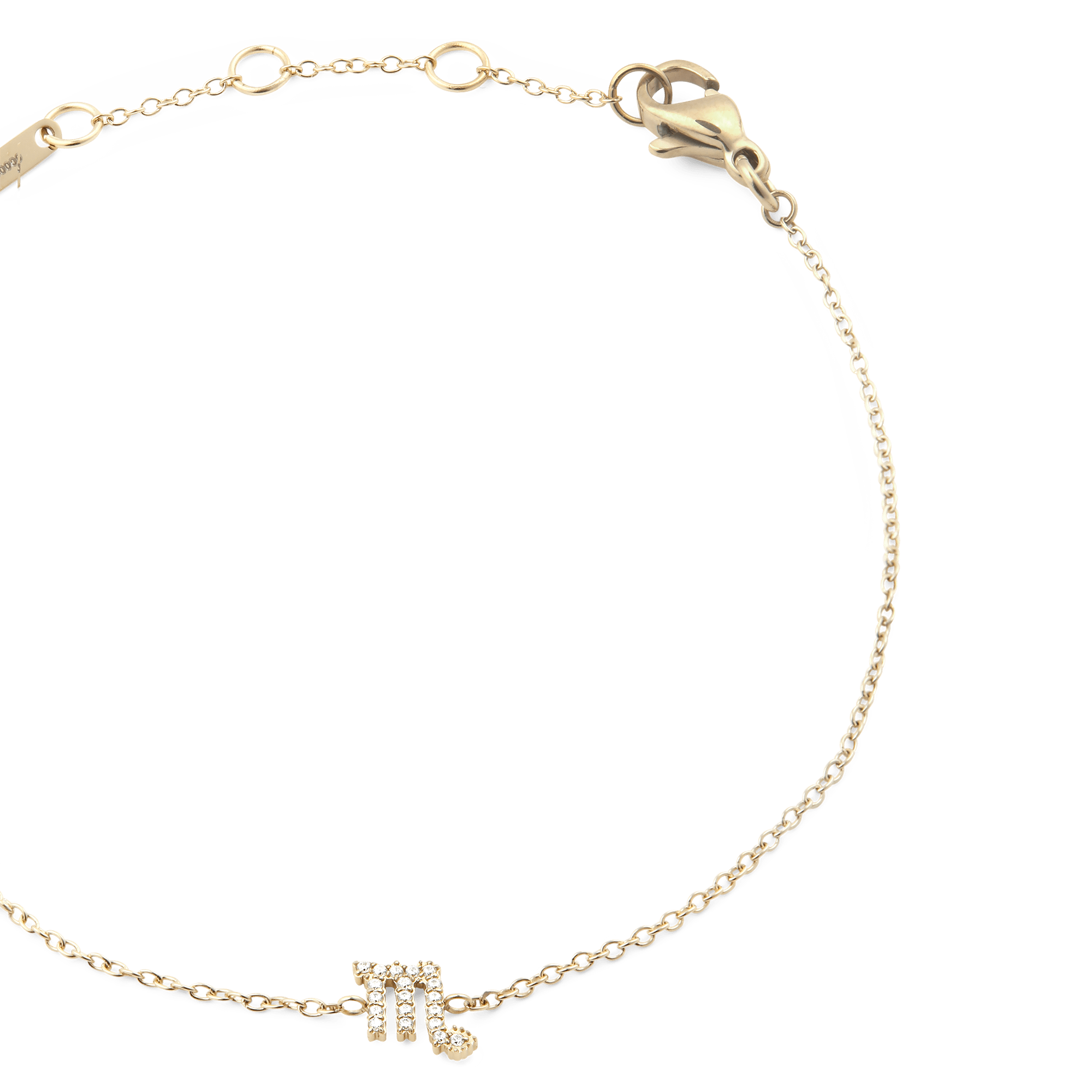 Crystal Zodiac Chain Bracelet Gold