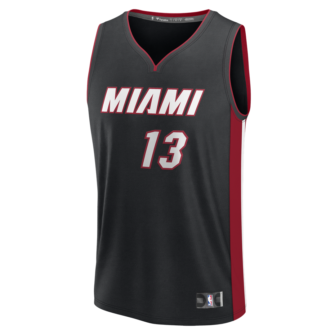 Bam Adebayo Miami Heat Fanatics Fast Break Replica Jersey - Black - Icon Edition