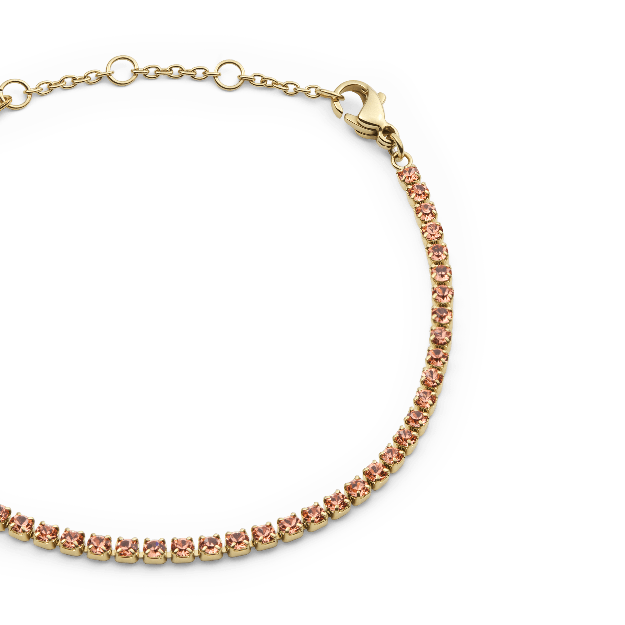 Classic Tennis Bracelet Apricot Gold
