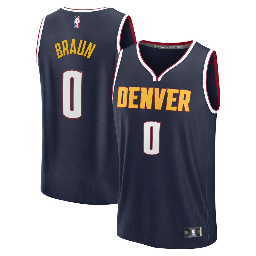 Christian Braun Denver Nuggets Fanatics Fast Break Replica Player Jersey - Icon Edition - Navy