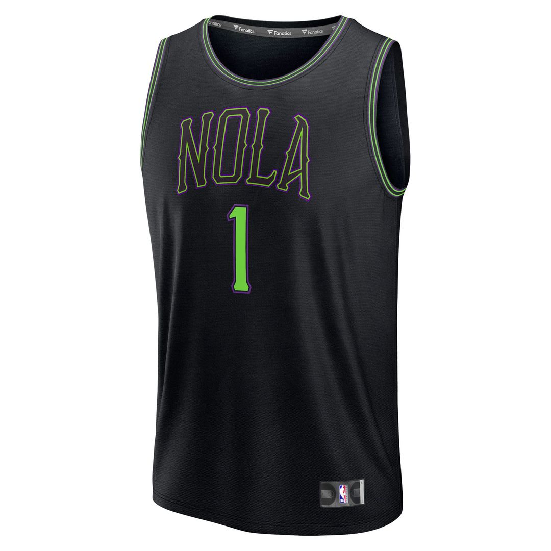 Zion Williamson New Orleans Pelicans Fanatics 2025/26 City Edition Fast Break Jersey - Black