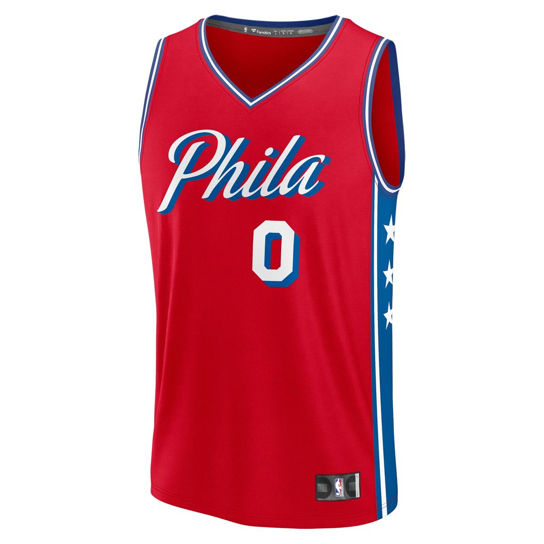 Tyrese Maxey Philadelphia 76ers Fanatics Fast Break Replica Player Jersey - Statement Edition - Red
